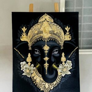 Ekdanta – The Royal Ganesha | 26" x 33" Hand-Painted Masterpiece