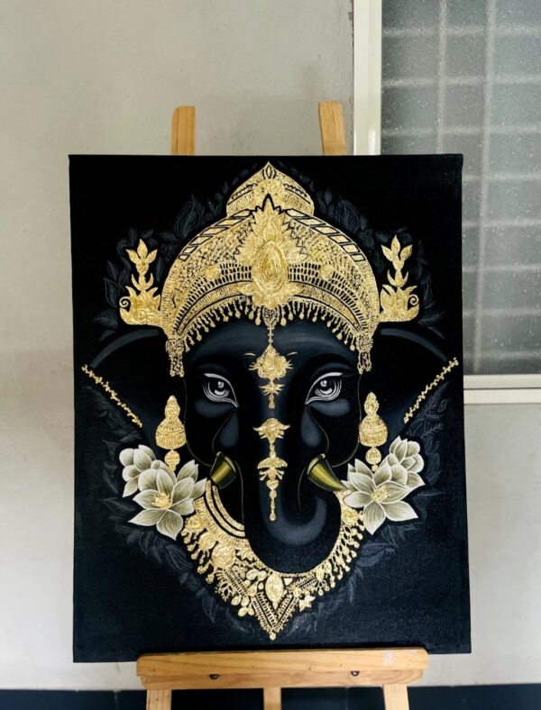 Ekdanta – The Royal Ganesha | 26" x 33" Hand-Painted Masterpiece