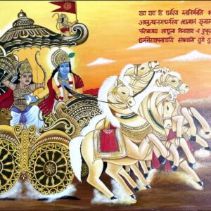 Sarthi – Krishna as the Divine Charioteer | Mahabharata-Inspired Acrylic Painting