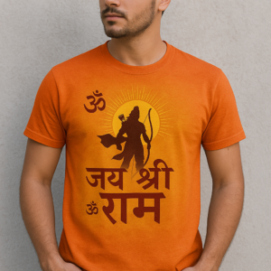 Jay Shree Ram | Spiritual Warrior Edition – Bhagva Cotton T-Shirt
